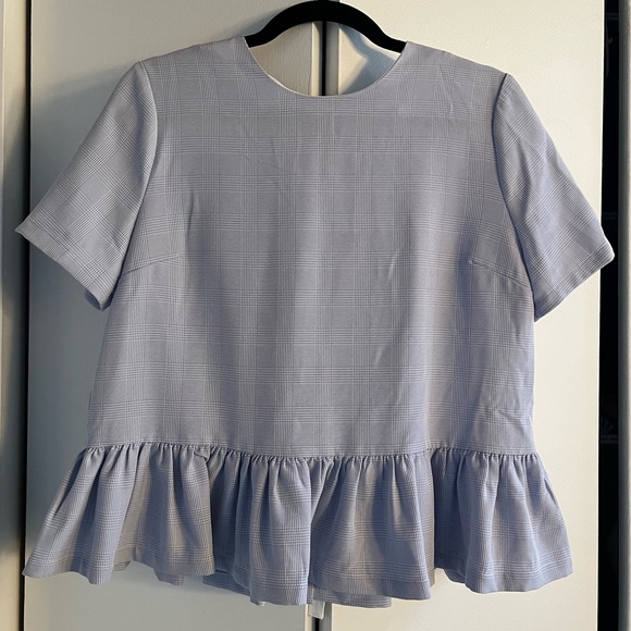 English Factory Tops - English Factory Short Sleeve Peplum Blouse, Size M